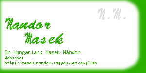 nandor masek business card