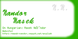 nandor masek business card